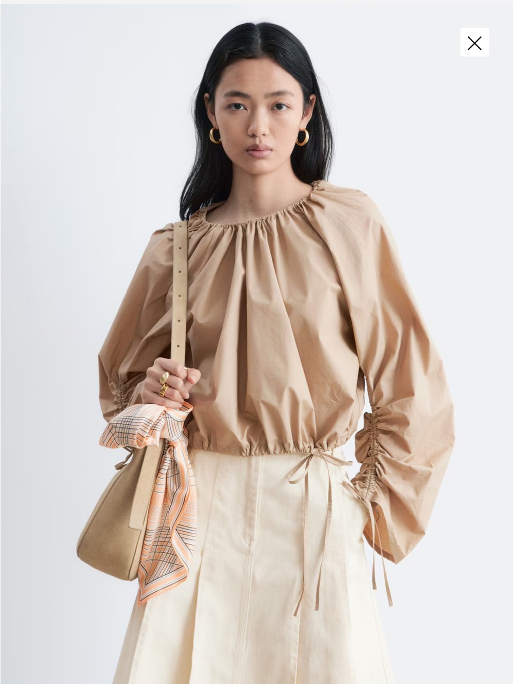 Structural drawstring blouse